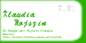klaudia mojszin business card